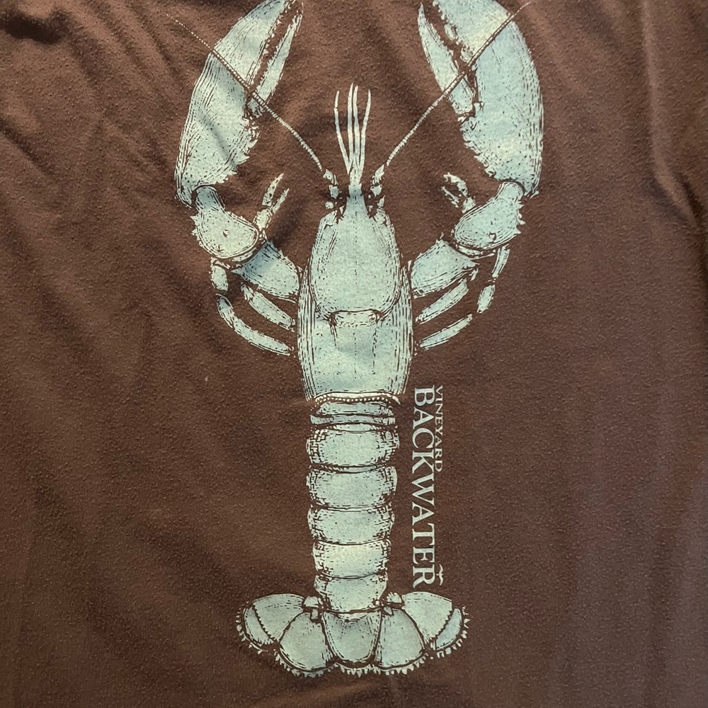 Backwater Martha’s Vineyard Lobster V-Neck Tee Edgartown women’s EUC boutique​​​ - Picture 2 of 4